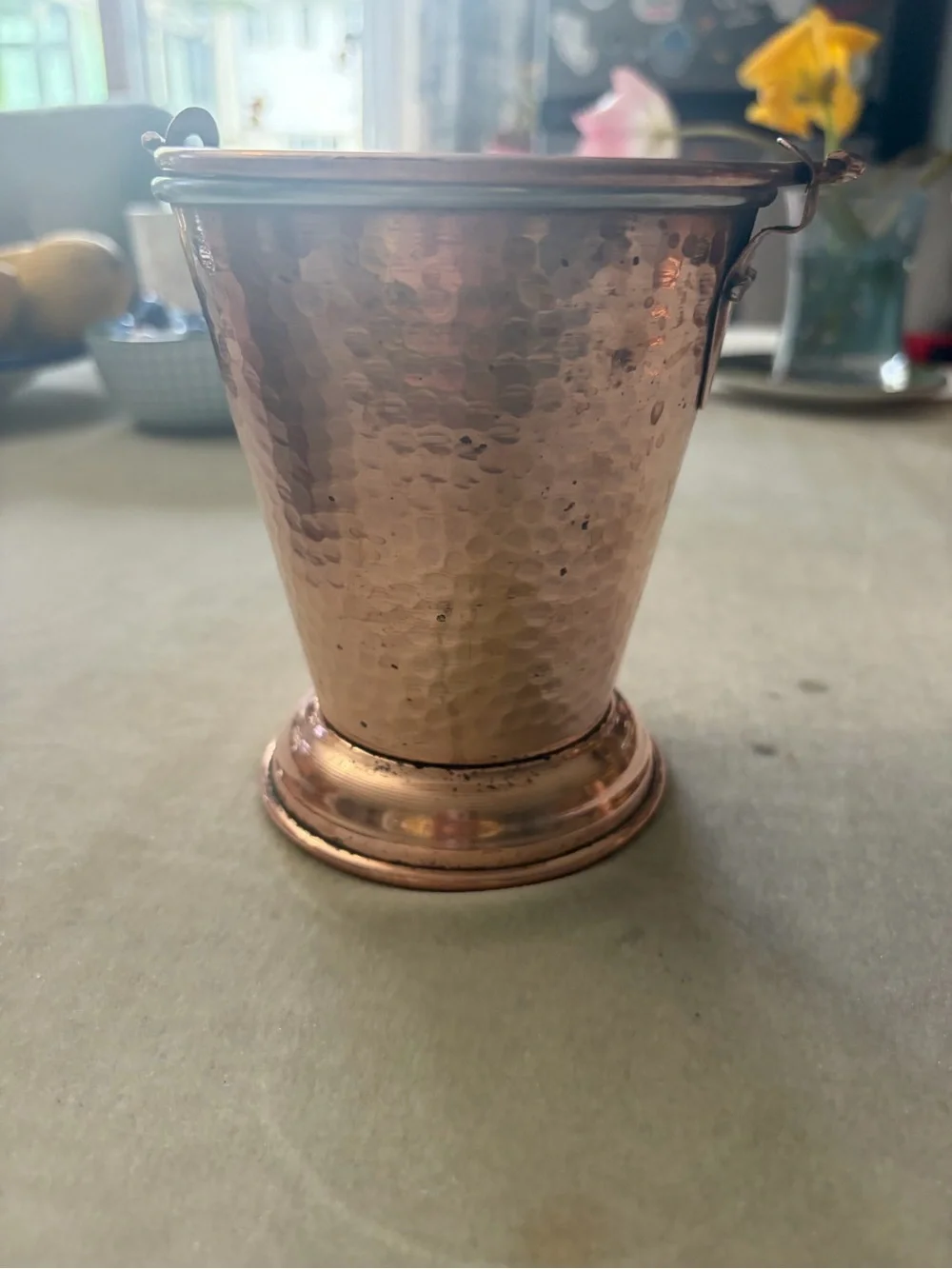 Hand-Hammered Copper Mini Bucket - Picture 1 of 7